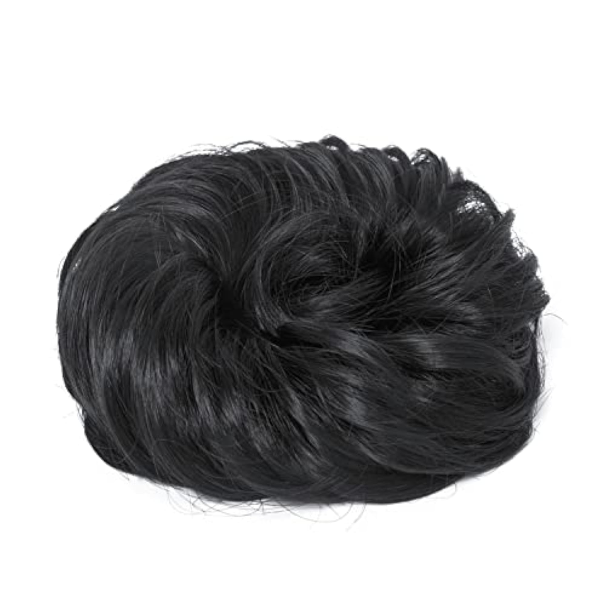 Curly Wavy Black Elegant Chignons Wedding Hair Piece